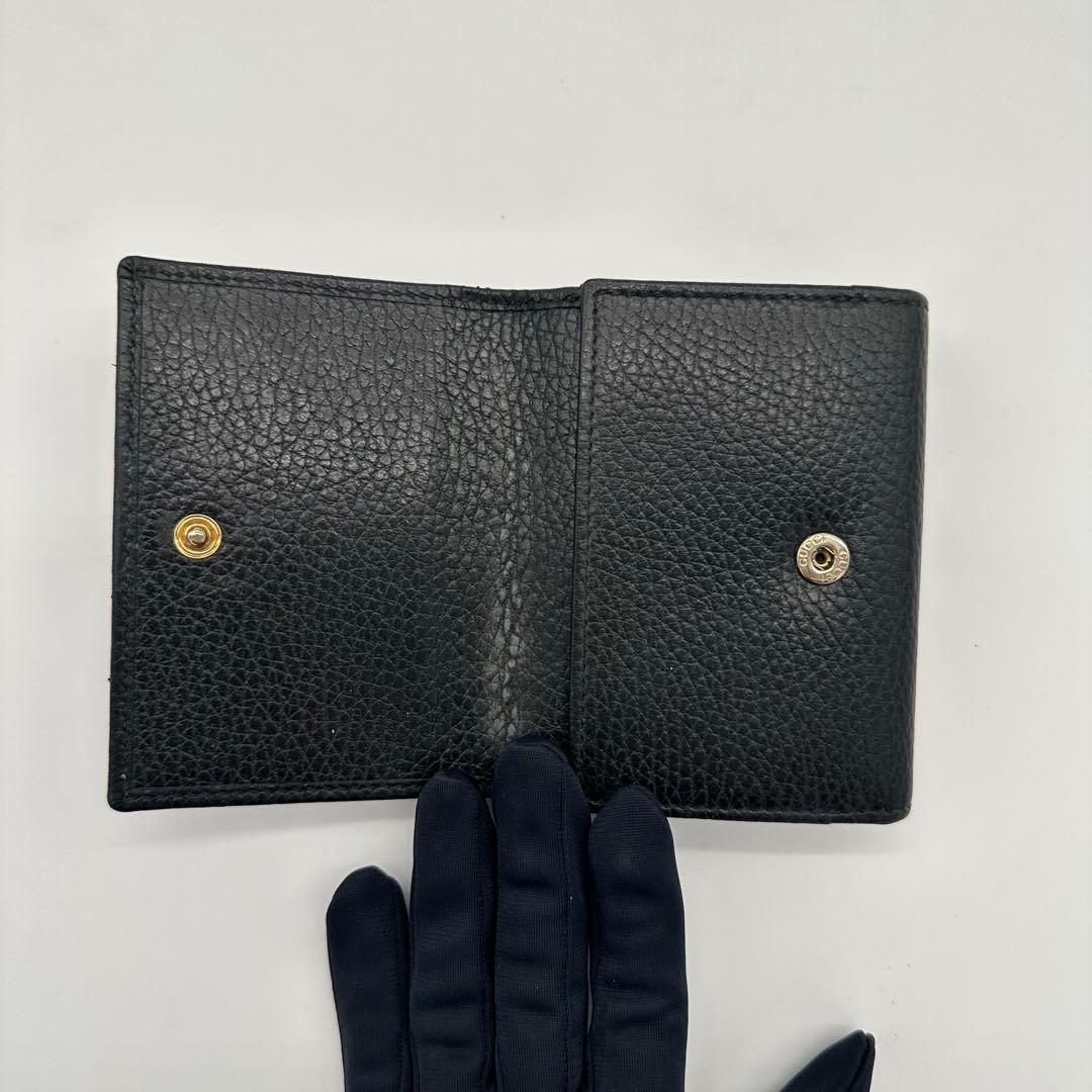GUCCI グッチ 三つ折り財布 マーモント 474746 レザー ブラック