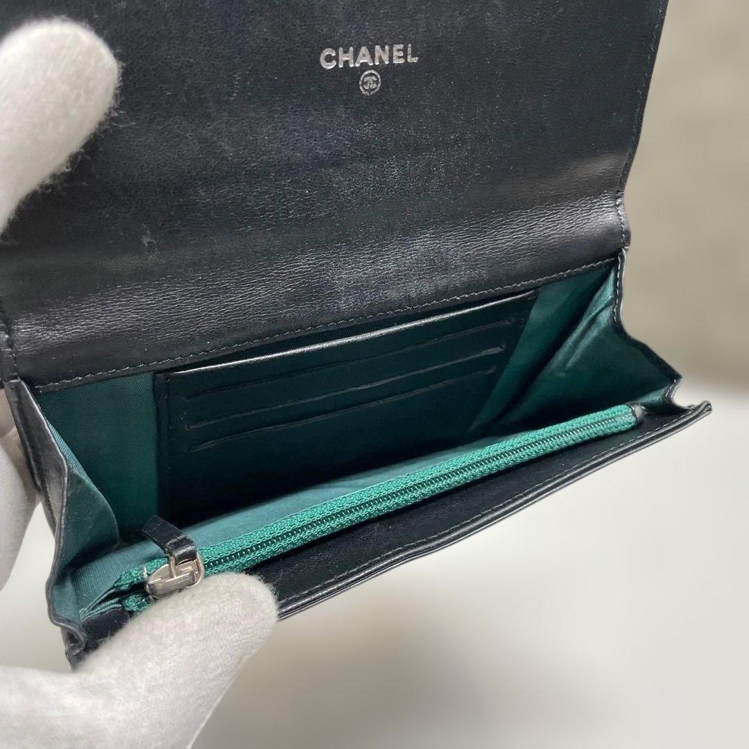 CHANEL　ニューヨーク限定　マトラッセ　二つ折り財布　シリアルシール有