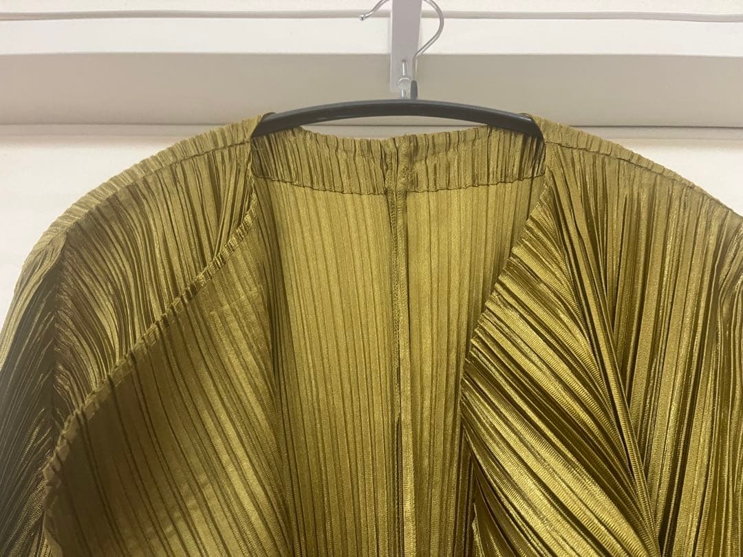 PLEATS PLEASE ゴールド カーディガン