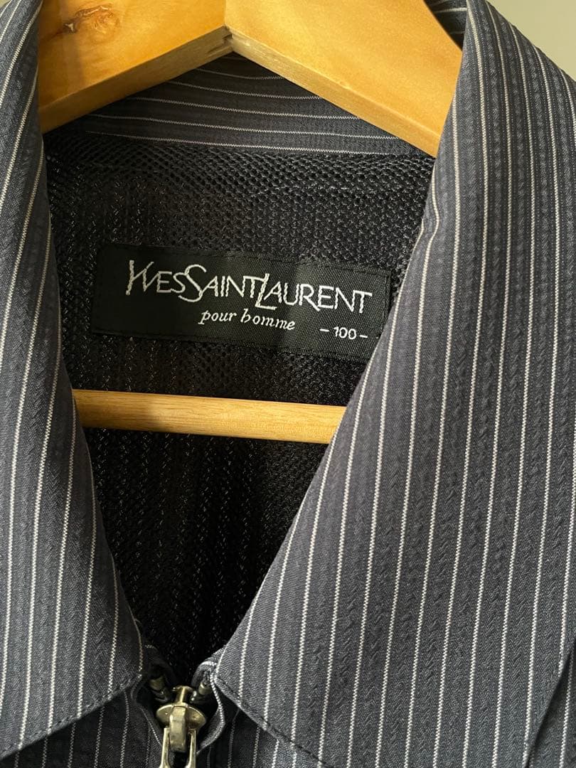 YSL刺繍 Yves Saint Laurent ストライプ ブルゾン