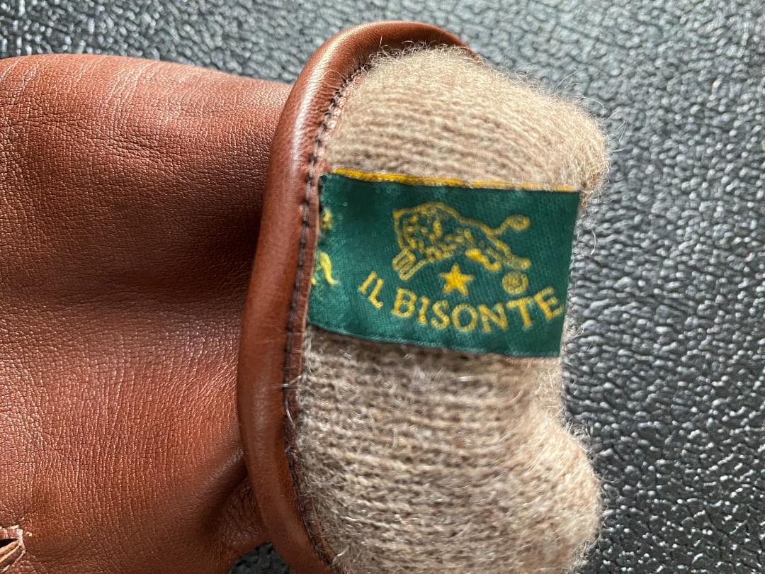 ILBISONTE　イルビゾンテ　カシミアレザーグローブ　ブラウン茶　レザー手袋