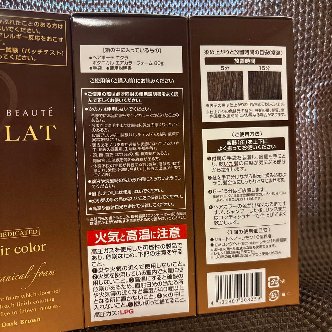 ÉCLAT ヘアボーテ　エクラ 泡タイプ白髪染め ダークブラウン 3箱