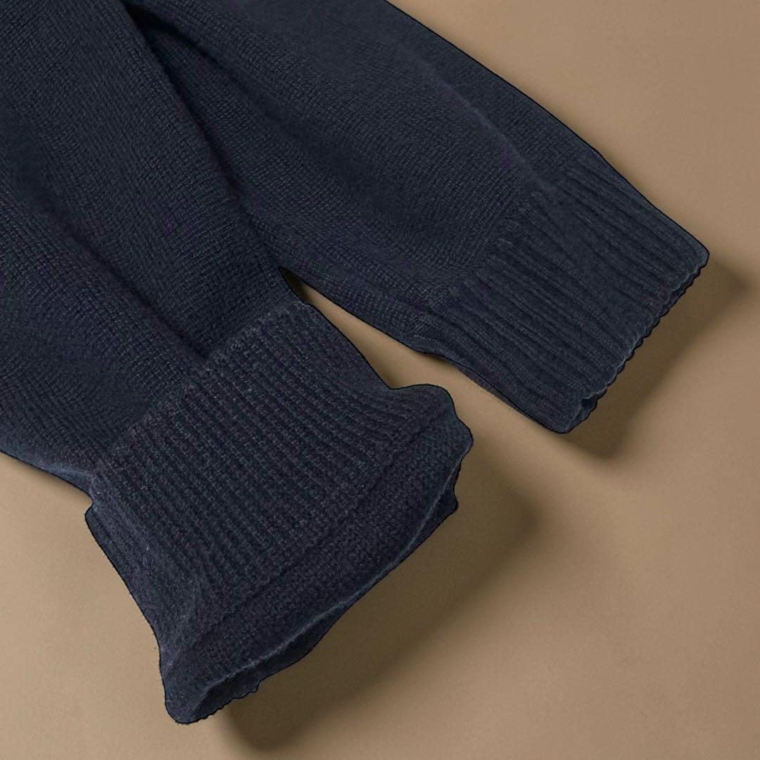 HUGO BOSS キルティング 切替ニットブルゾン ネイビー ウール ジップ