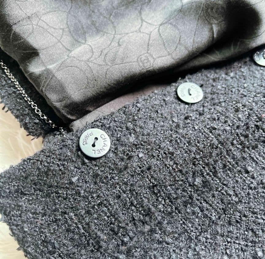 美品　CHANELシャネル　リトルブラック　リボン　ツイード　ジャケット