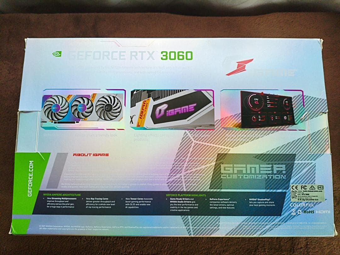 グラフィックボード・グラボ・ビデオカード iGame GeForce RTX 3060 Ultra W OC 12GB