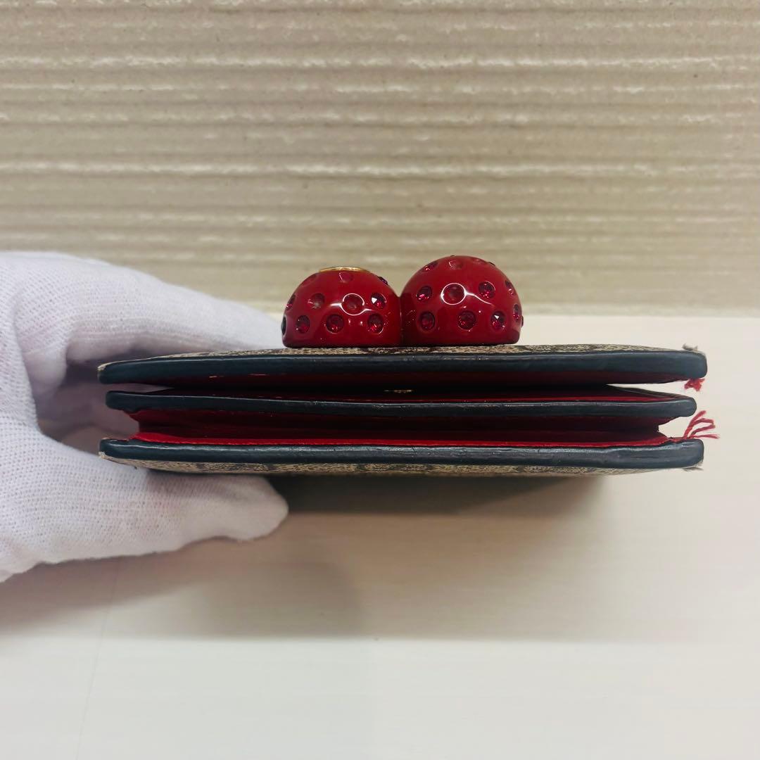 GUCCI 二つ折財布 チェリー GGスプリーム さくらんぼ