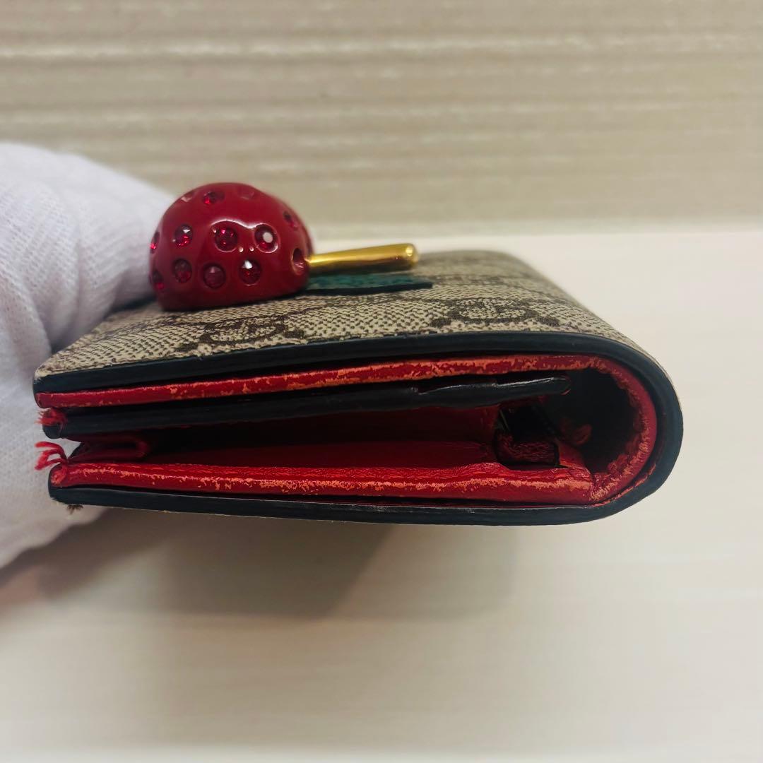 GUCCI 二つ折財布 チェリー GGスプリーム さくらんぼ
