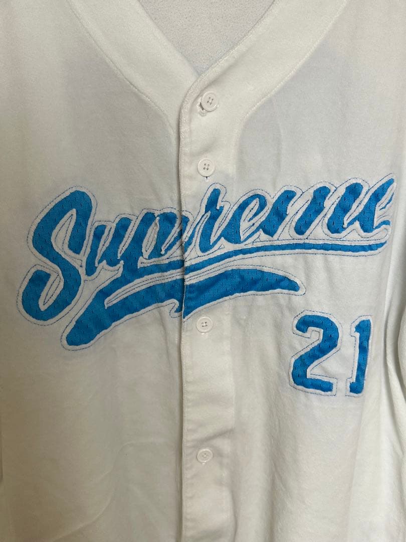 supreme シュプリーム パイル地 ベロア ベースボールシャツ XL