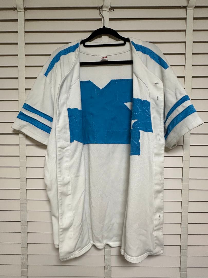 supreme シュプリーム パイル地 ベロア ベースボールシャツ XL