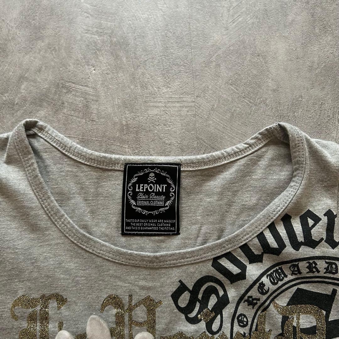 トップス archive grunge short sleeve shirt gray