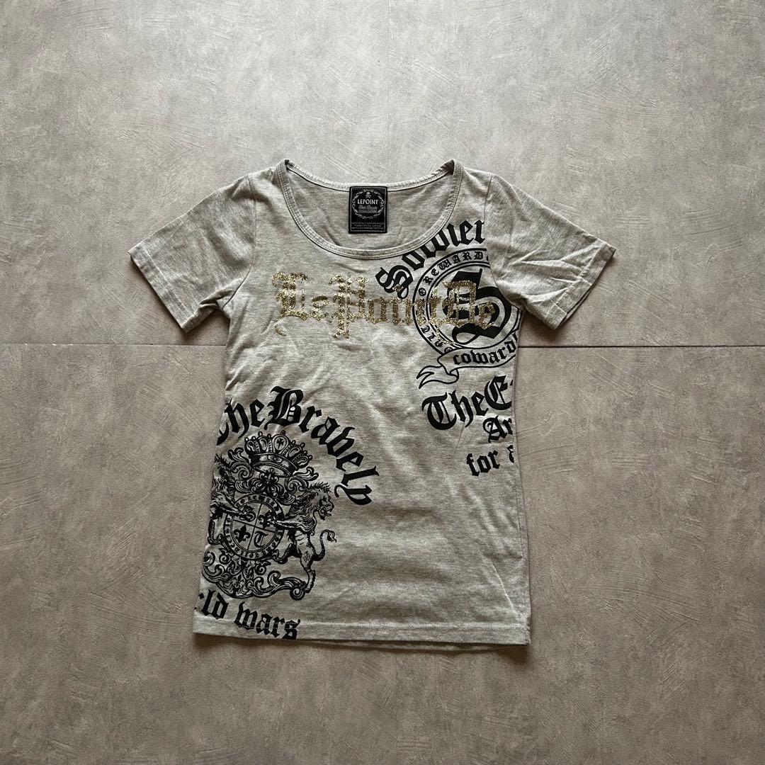 トップス archive grunge short sleeve shirt gray