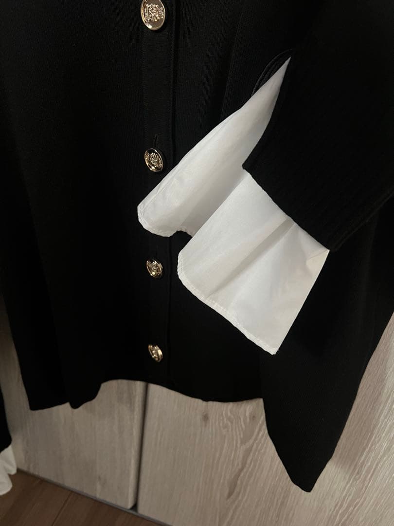 EIMY ISTOIRE Attached collar カーディガンBLACK