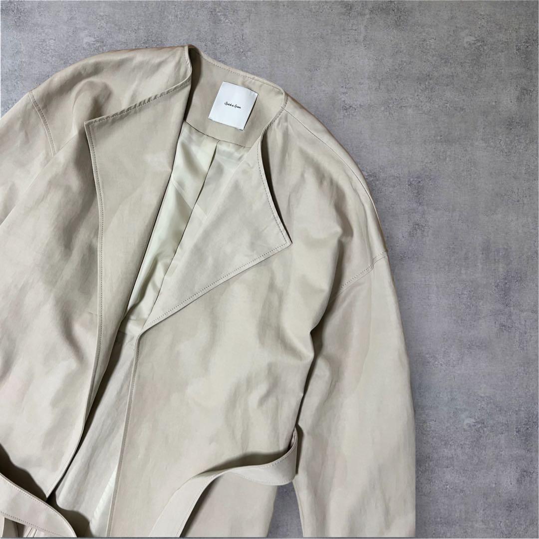 新品✨Spick and Span　C/Cuノーカラートレンチコート 完売品