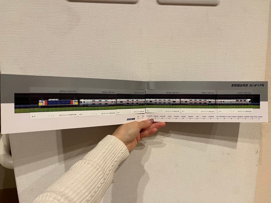 名*声様 JR東日本　寝台特急　カシオペア　オレンジカード6枚組台紙付き