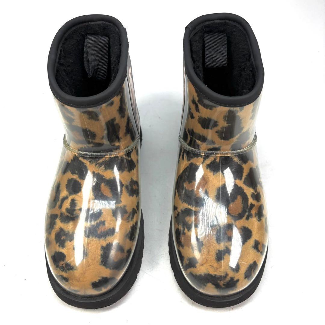 UGG アグ　レインブーツ　レオパード　ヒョウ柄　ムートン　22