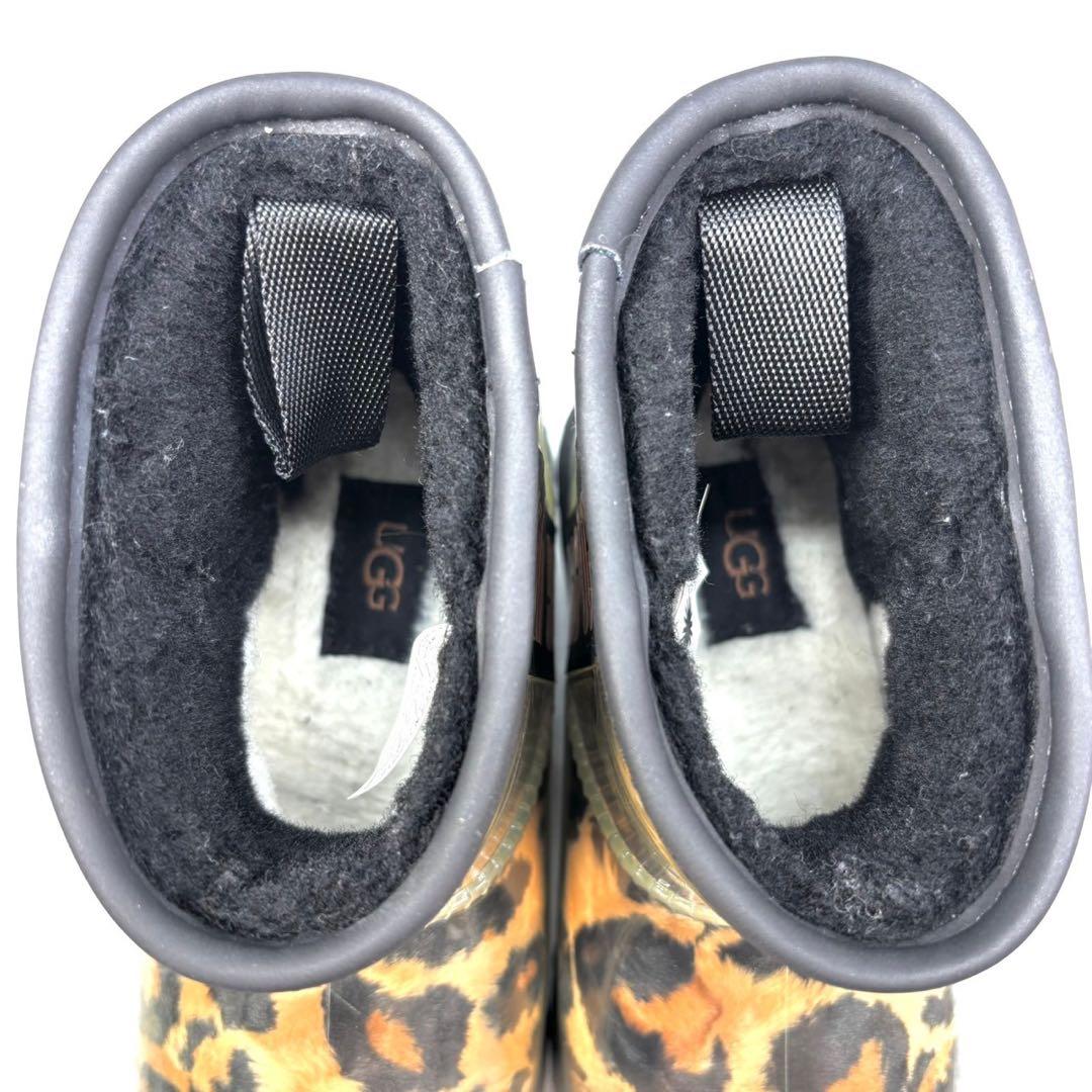 UGG アグ　レインブーツ　レオパード　ヒョウ柄　ムートン　22