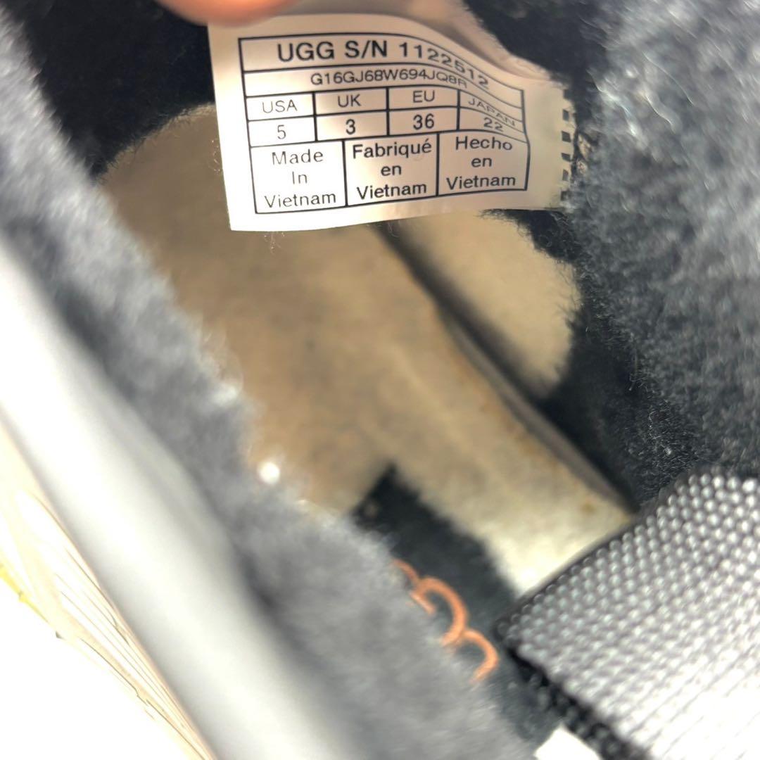 UGG アグ　レインブーツ　レオパード　ヒョウ柄　ムートン　22