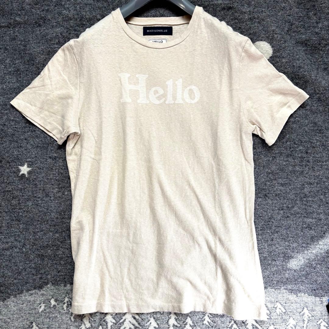 美品希少 マディソンブルー 01 ピルグリム別注 HELLO Tシャツ ベージュ