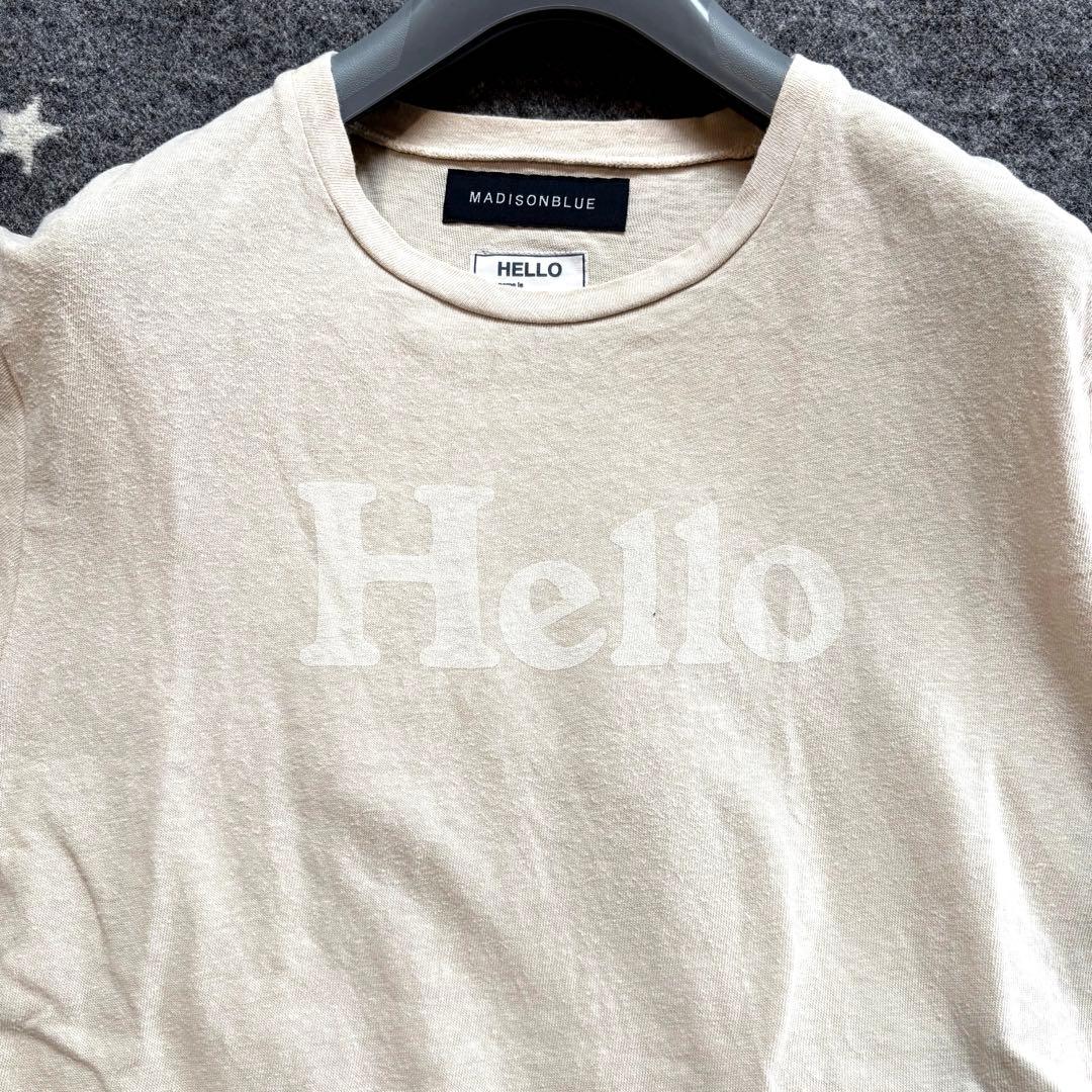 美品希少 マディソンブルー 01 ピルグリム別注 HELLO Tシャツ ベージュ