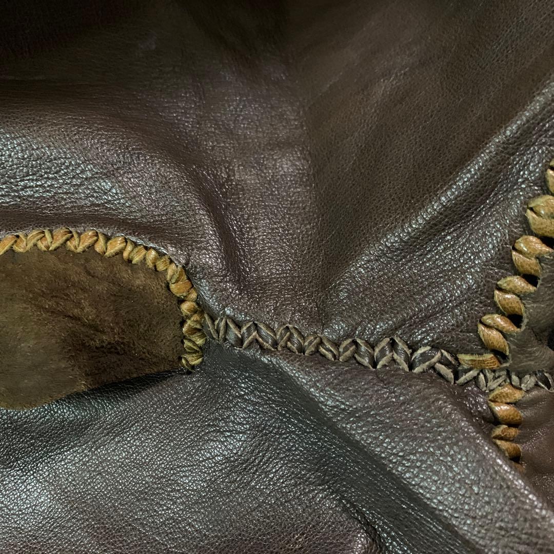 ヴィンテージレザーパンツ /60〜80sパッチワーク　42talon zip