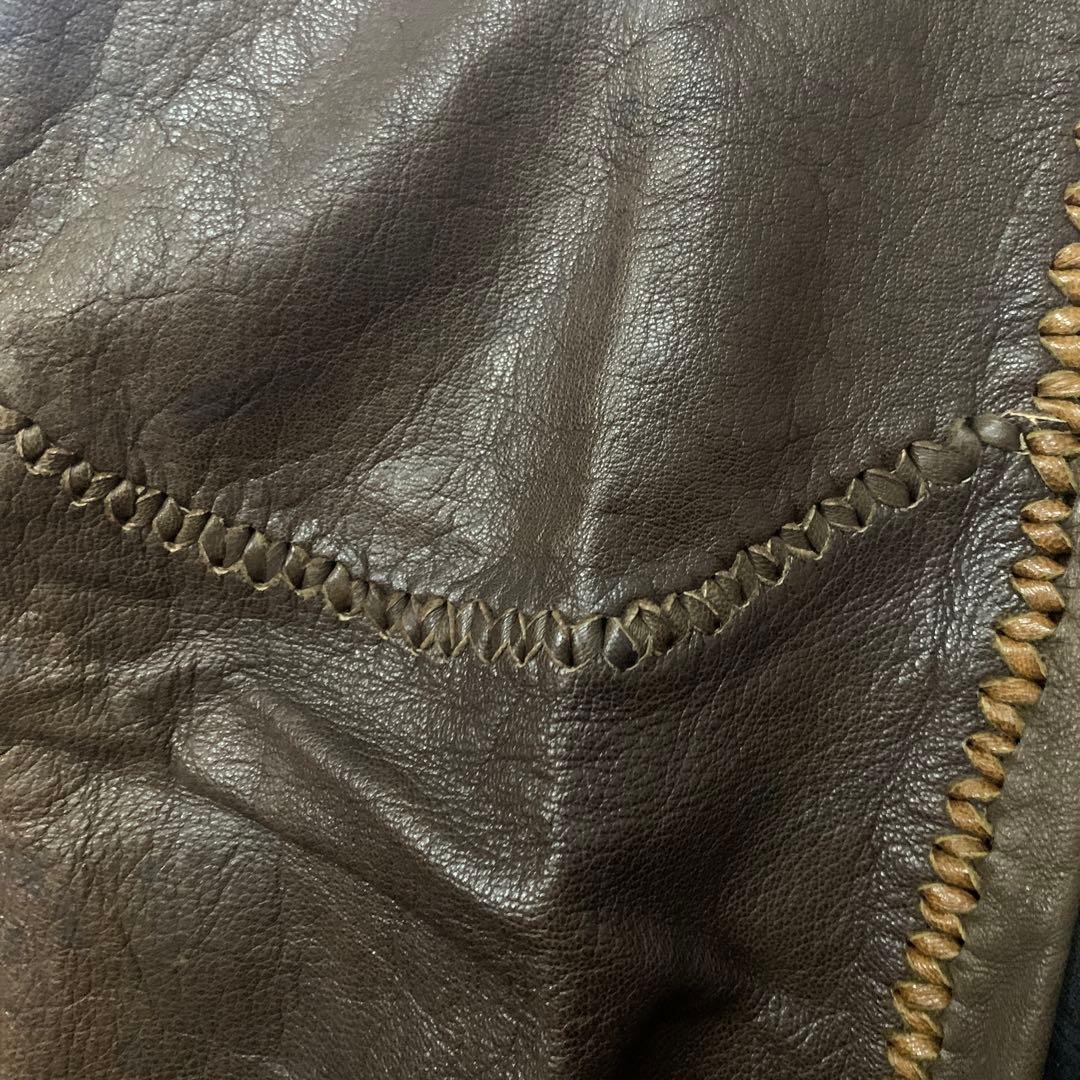 ヴィンテージレザーパンツ /60〜80sパッチワーク　42talon zip