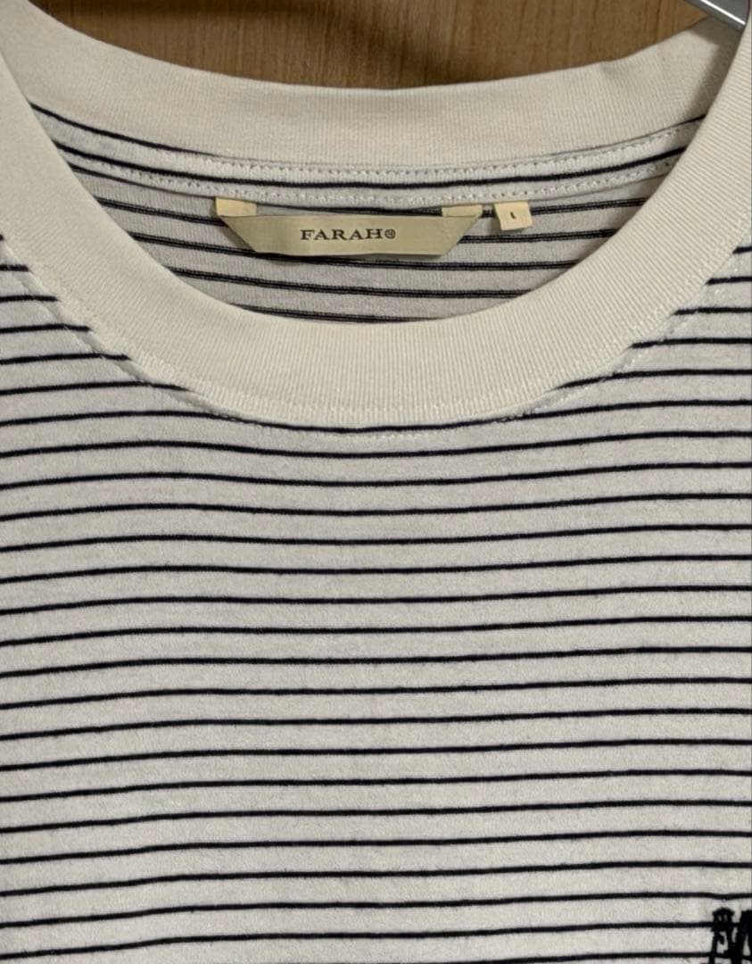 か*様 WAKE × FARAH Striped S/S T-shirt Whi