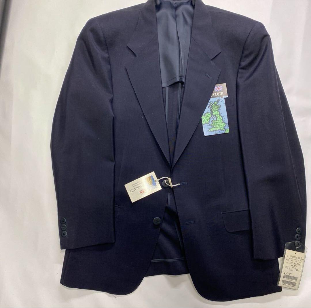 新品★タグ付　英国製生地使用キッドモヘア2つボタンスーツ日本製　サイズA5 濃紺
