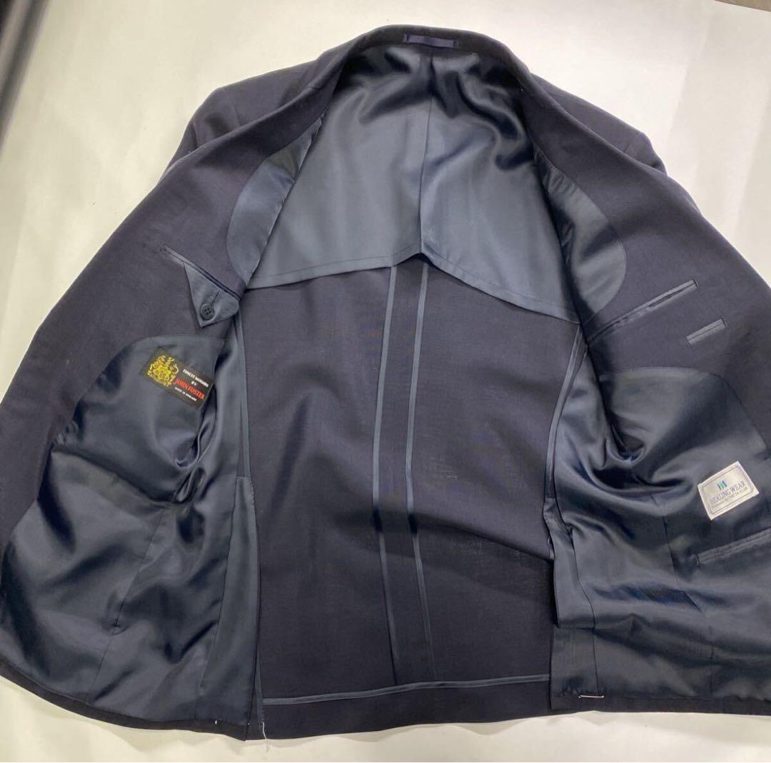 新品★タグ付　英国製生地使用キッドモヘア2つボタンスーツ日本製　サイズA5 濃紺