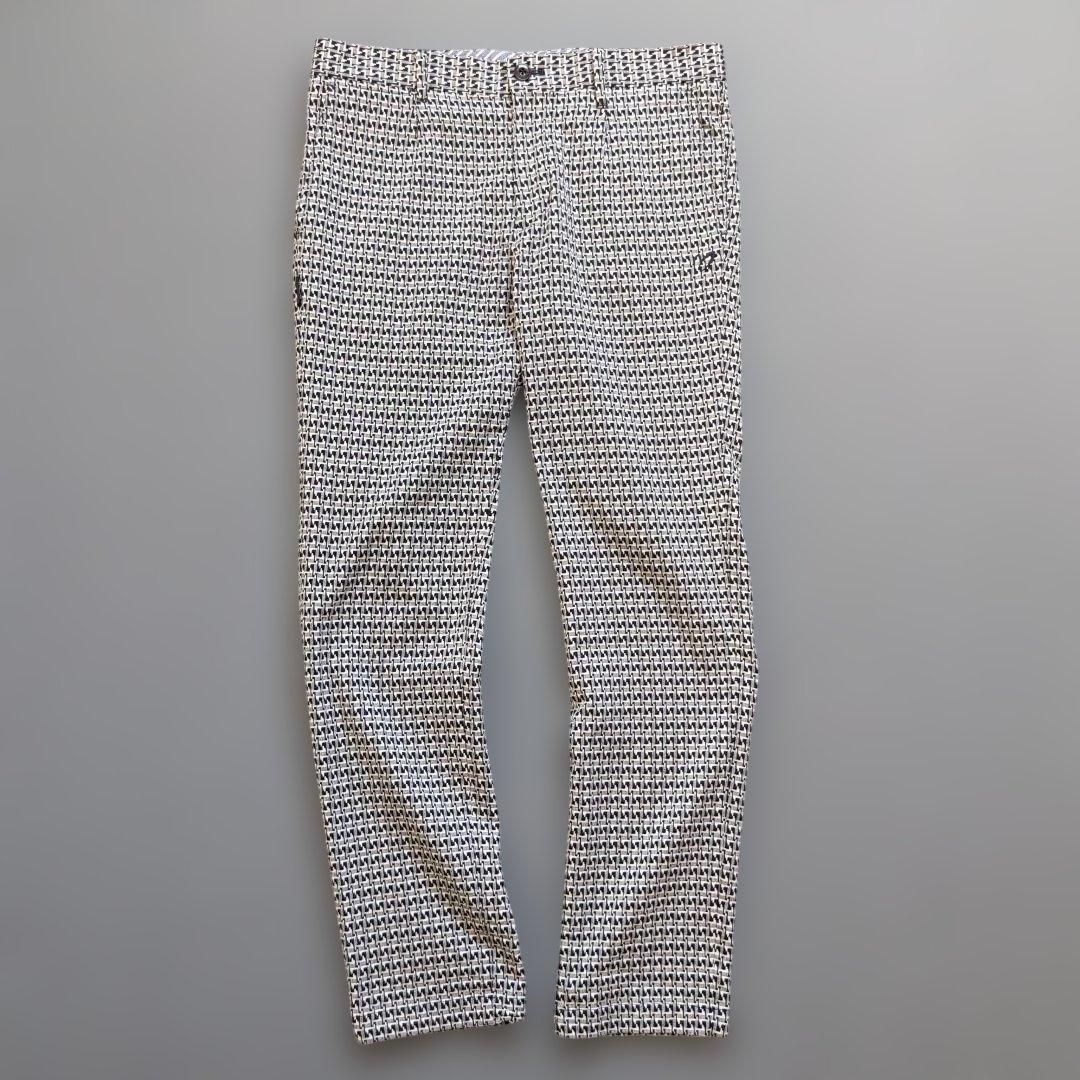【美品】マスターバニーエディション　刺繍ロゴ　千鳥柄　スラックス　L