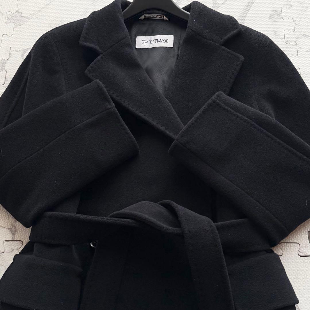 美品✨SPORTMAX カシミヤ アンゴラ混 ダブルブレスト　チェスターコート