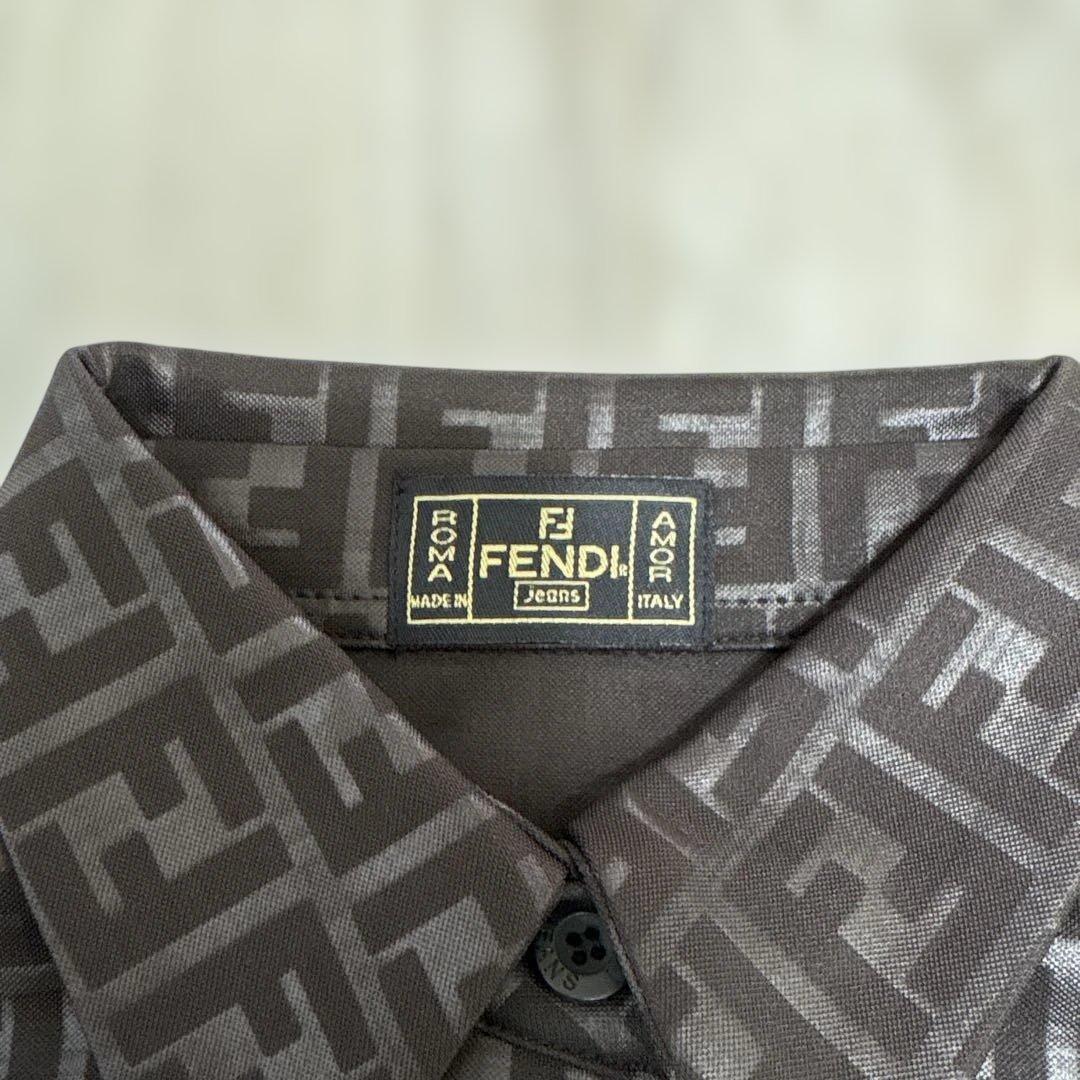 Fendi ロゴ柄 半袖シャツ ダークブラウン