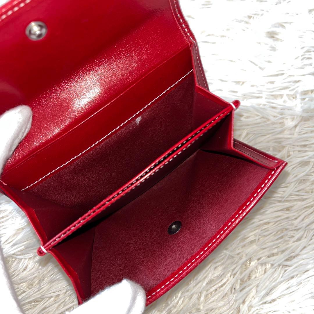 新品✨バーバリーブルーレーベル　ノバチェック　二つ折り財布　ベージュ　レッド
