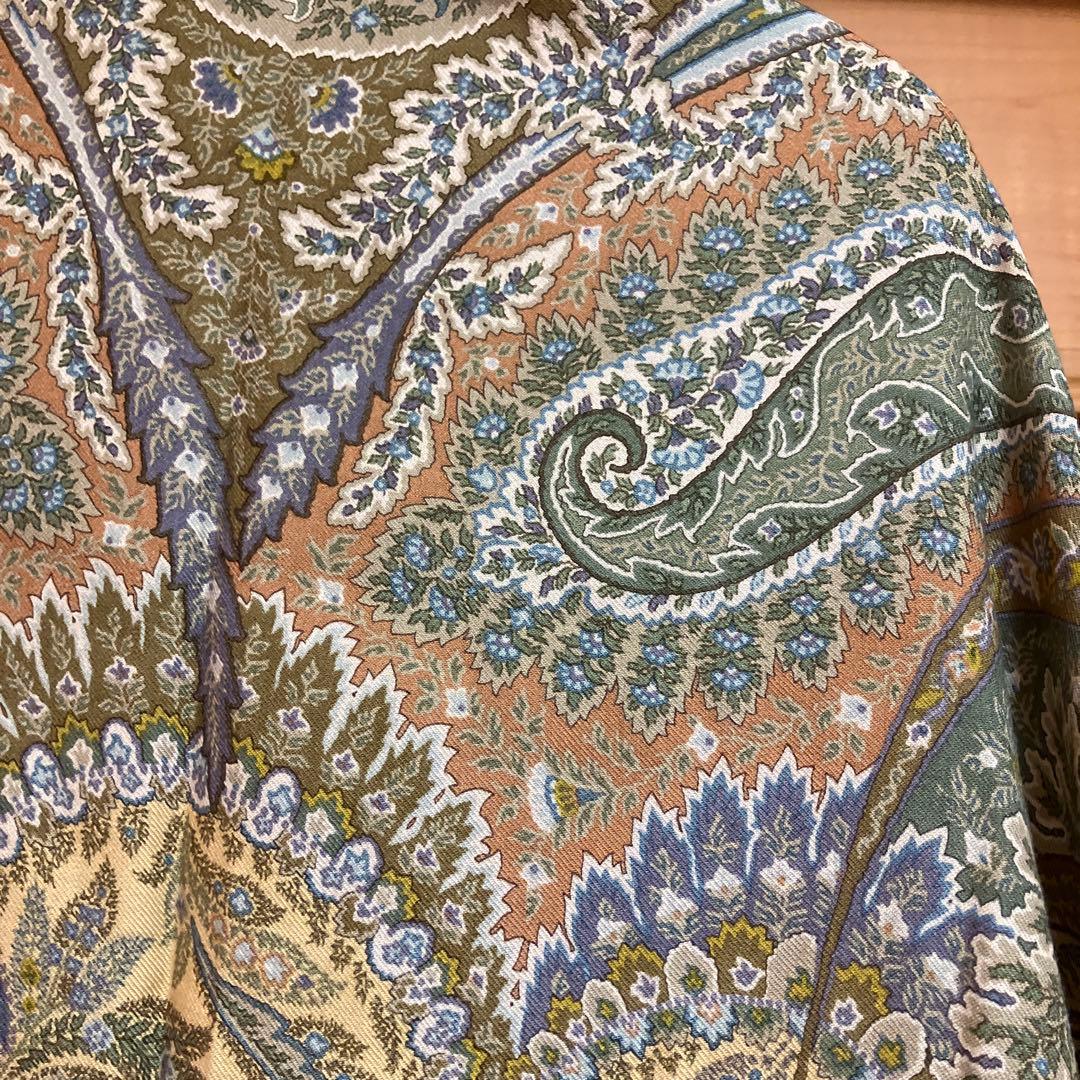 エトロ　大判ショール　ウールシルク　中古
