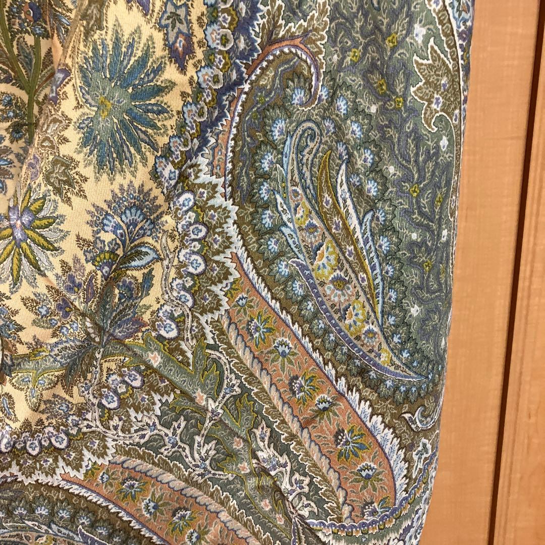 エトロ　大判ショール　ウールシルク　中古