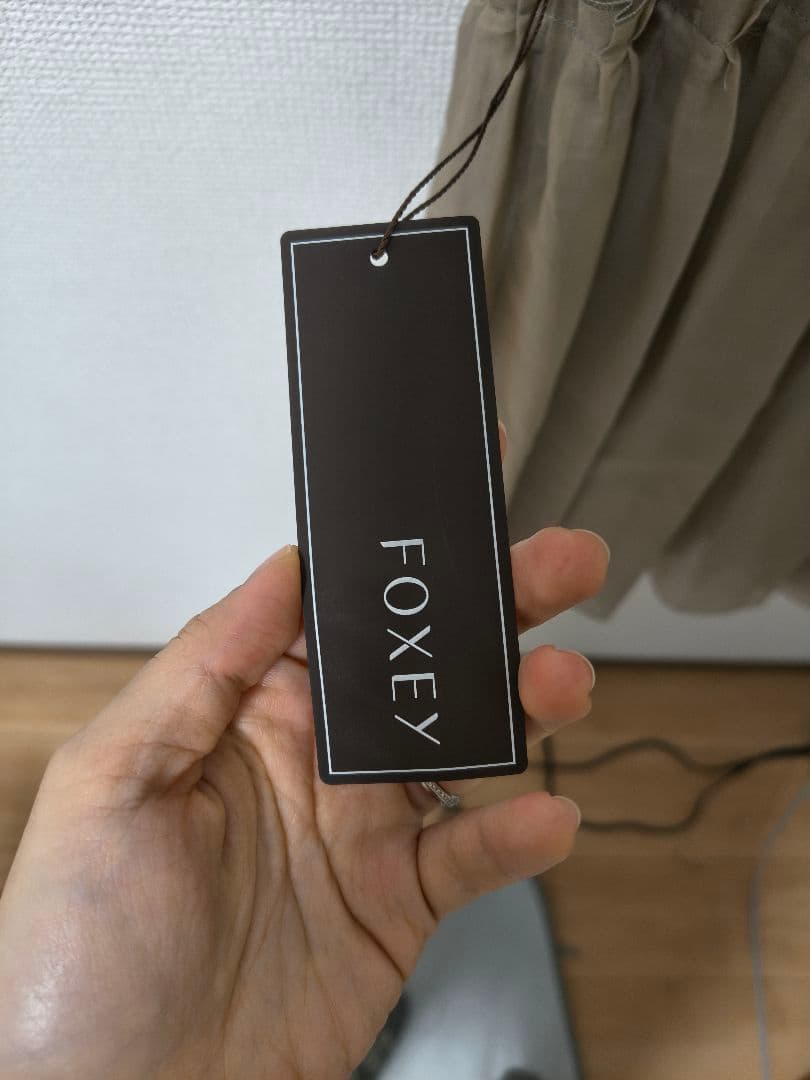 FOXEY ノースリーブ ベージュ ティアードワンピース サイズ40