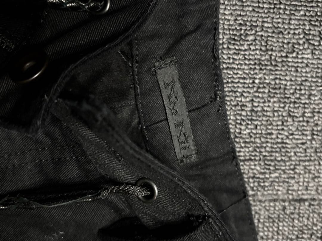 kmrii pants ダメージレザーパッチパンツメンズleather