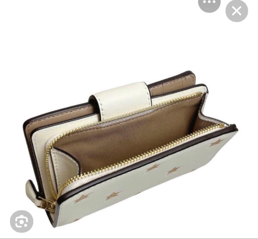 コーチ COACHリファインドカーフレザーGOLDスターミディアム二つ折り財布