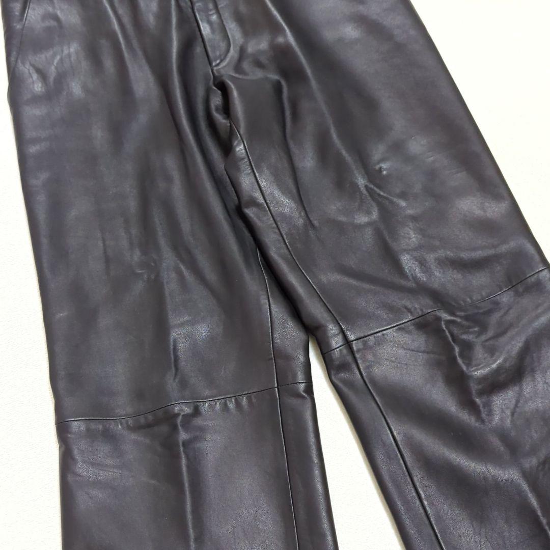 ヒューゴボス 希少XL オールレザー ラムレザー パンツ ブラック