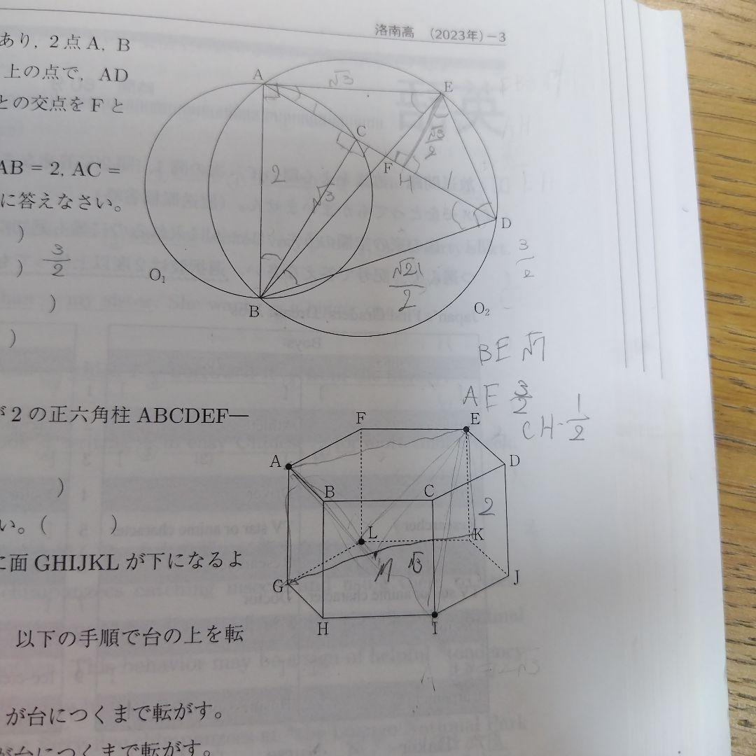 洛南高校過去問(2018年度、2025年度)２冊セット【合格体験記付き】