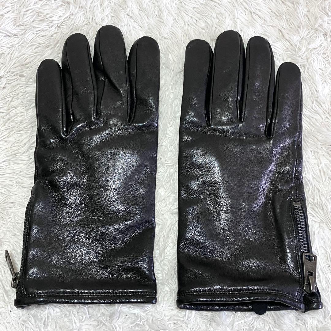 極美品 オールセインツ ALLSAINTS 山羊革 ゴートレザー 手袋 ブラック