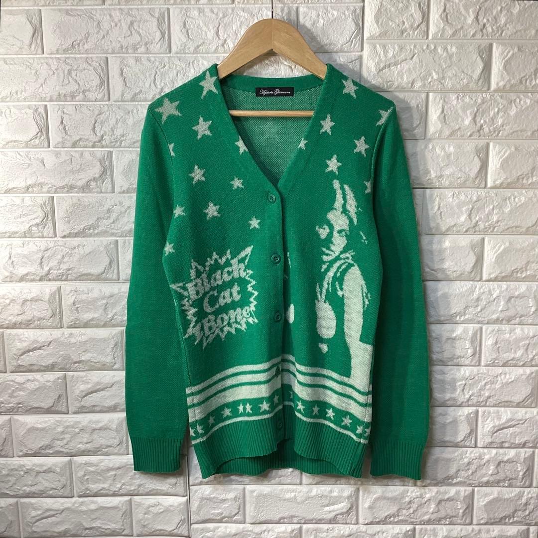 HYSTERIC GLAMOUR　ヒスガール　ニットカーディガン　グリーン