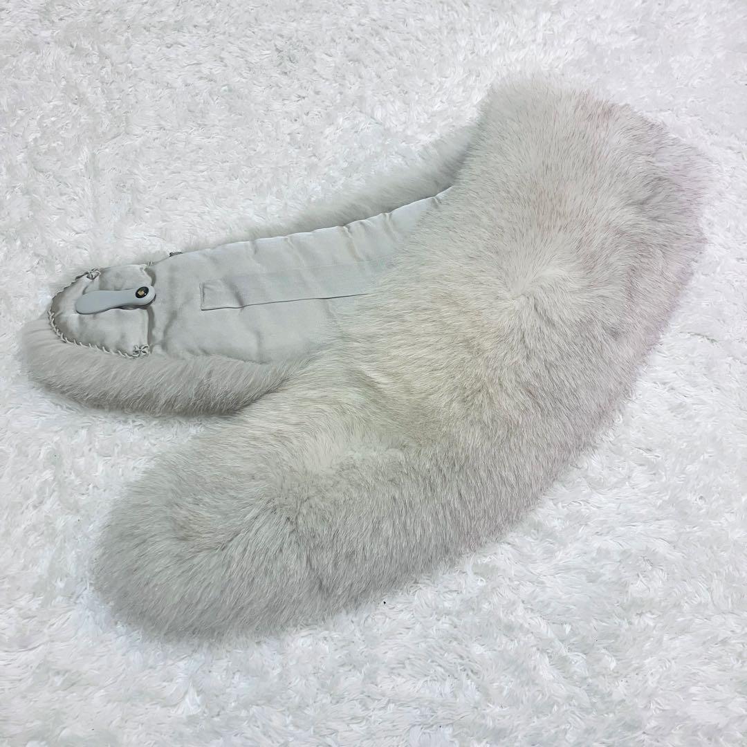大判 SAGA FURS フォックス ファー ストール リアルファー ホワイト系