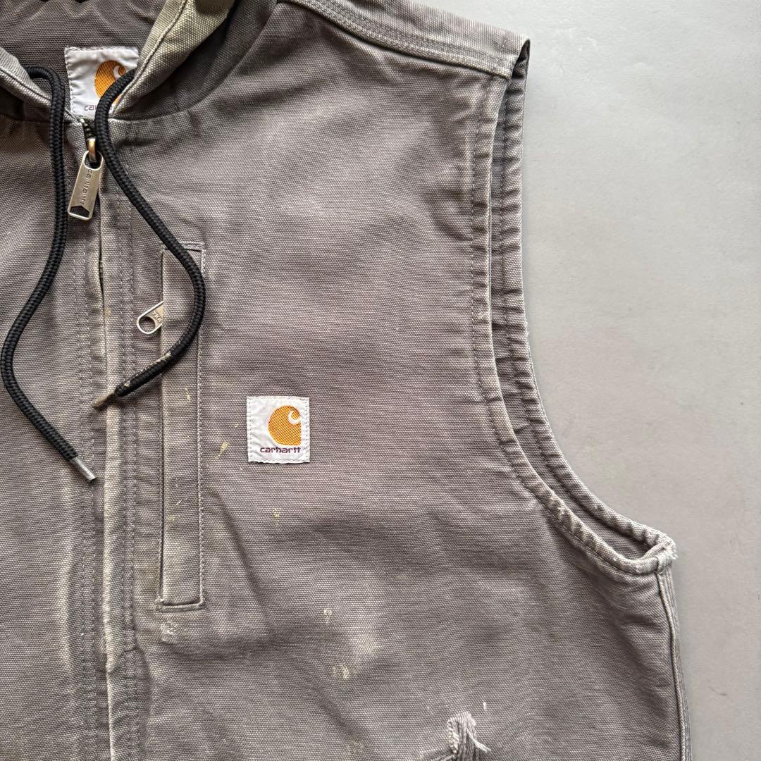 Carhartt カーハート ダックベスト ワークベスト 企業物 グレー 古着