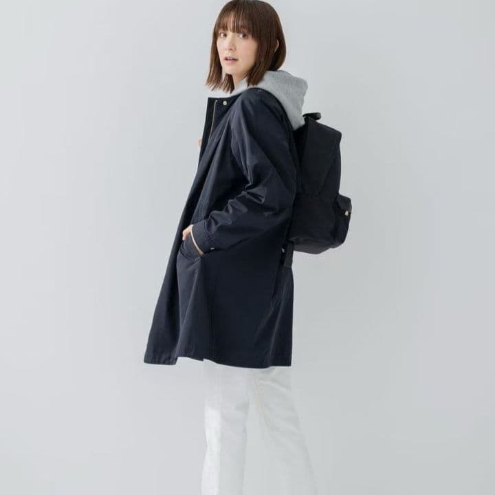 23区 ライトツイル ノーカラーコート ベージュ 32