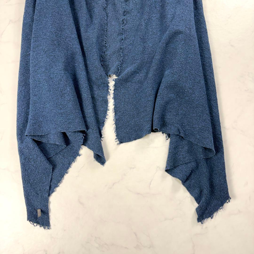 Faliero Sarti 大判ストール シルク混 バージンウール グレーブルー