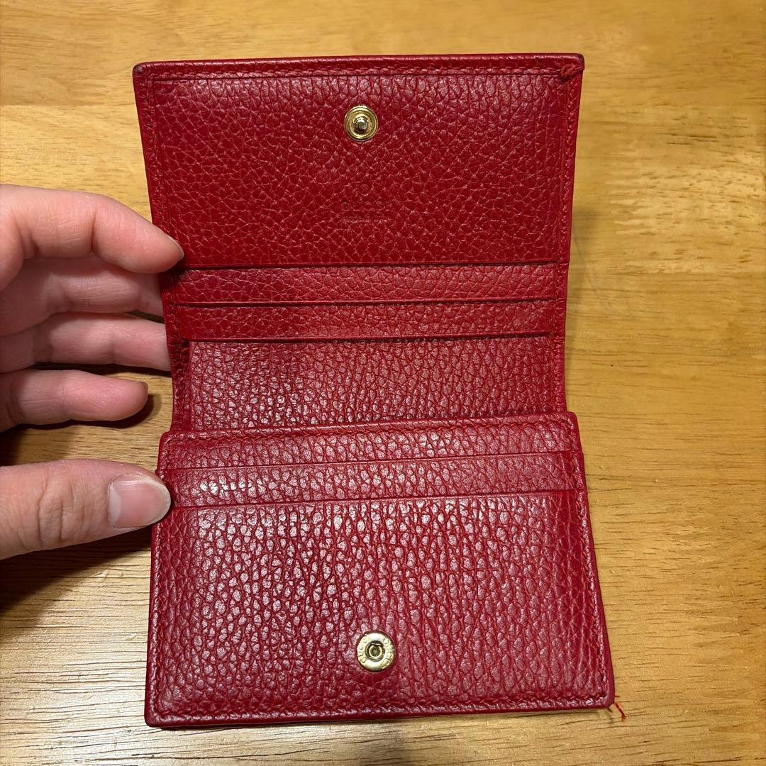 はむママ3専用 GUCCI 赤 レザー 二つ折り財布