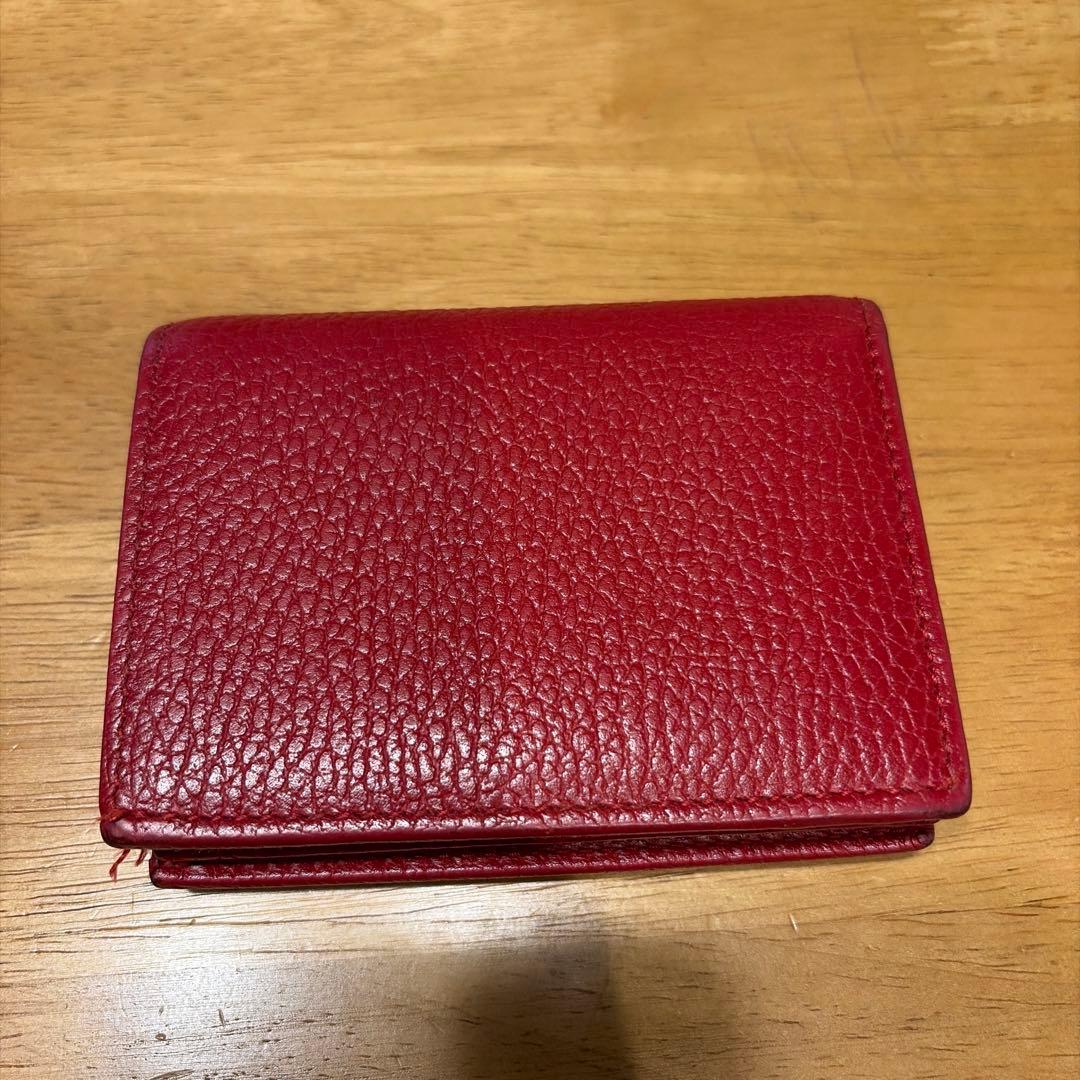 はむママ3専用 GUCCI 赤 レザー 二つ折り財布