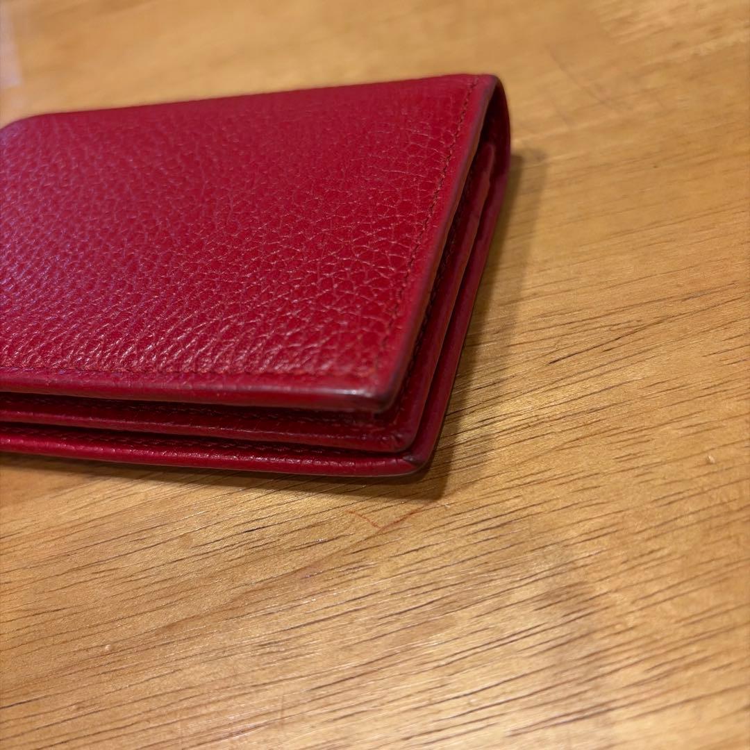 はむママ3専用 GUCCI 赤 レザー 二つ折り財布