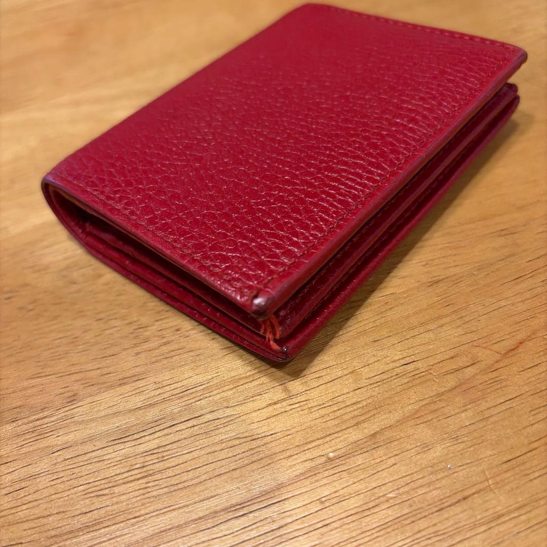 はむママ3専用 GUCCI 赤 レザー 二つ折り財布
