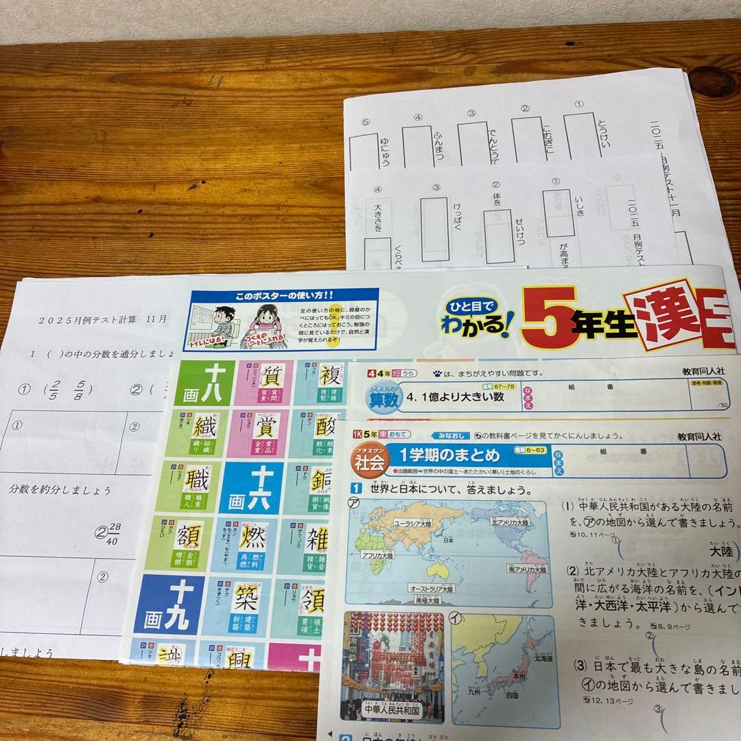 小5　 社会テスト 光村図書 教育同人社 見なおしシート　解答　5年生選択問題集